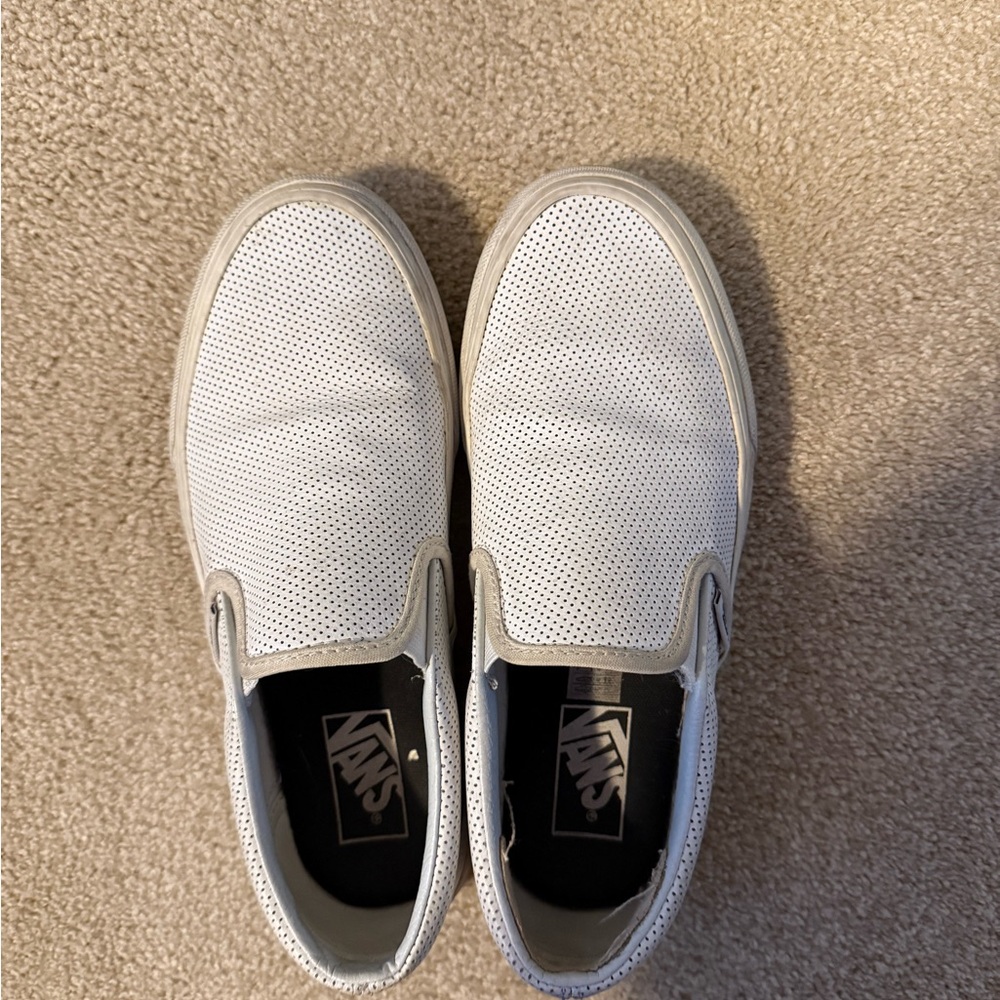 Vans Women's White Perforated Slip-On Sneakers